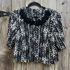TRUE ENVY Black & White Print Cropped Blazer Jacket Women’s 14W